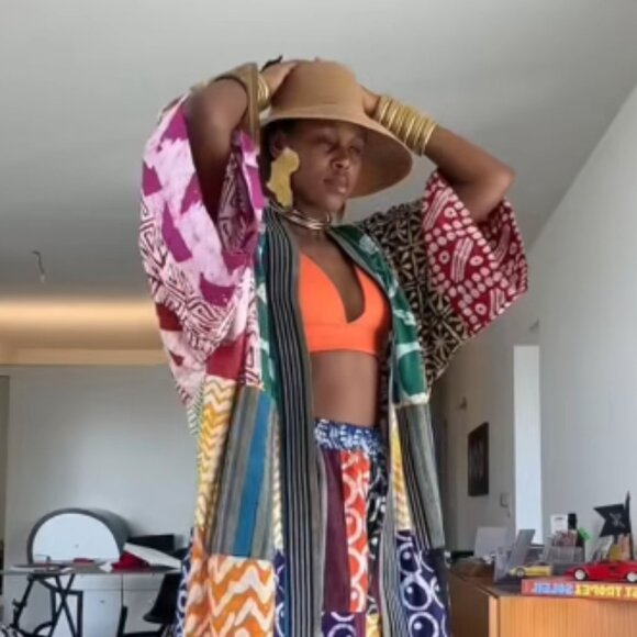 Women's 100% SILK Bohemian Colorful Patchwork Handmade Kimono - SIZE OS - Picture 10 of 12